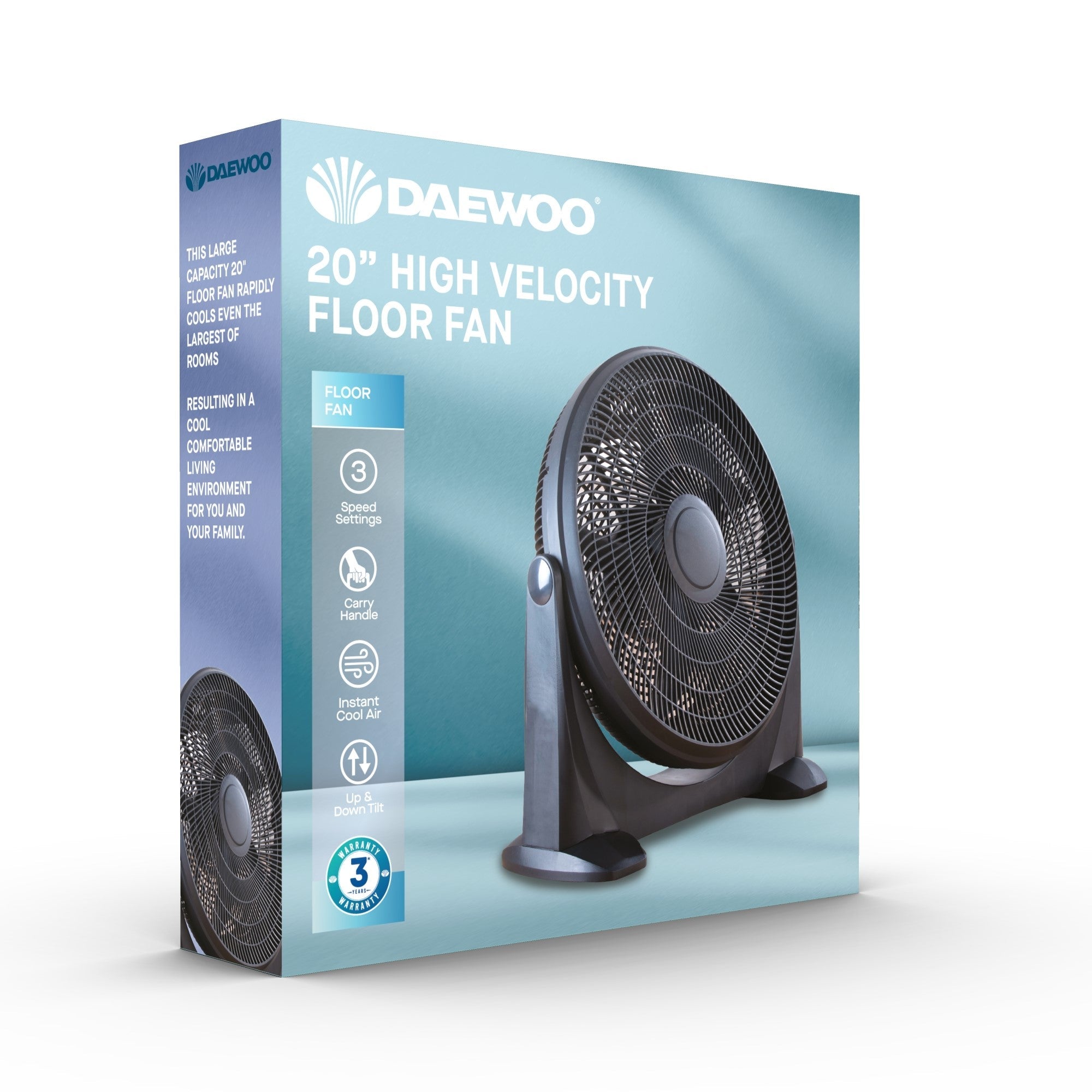 Daewoo 20 Inch High Velocity Floor Fan