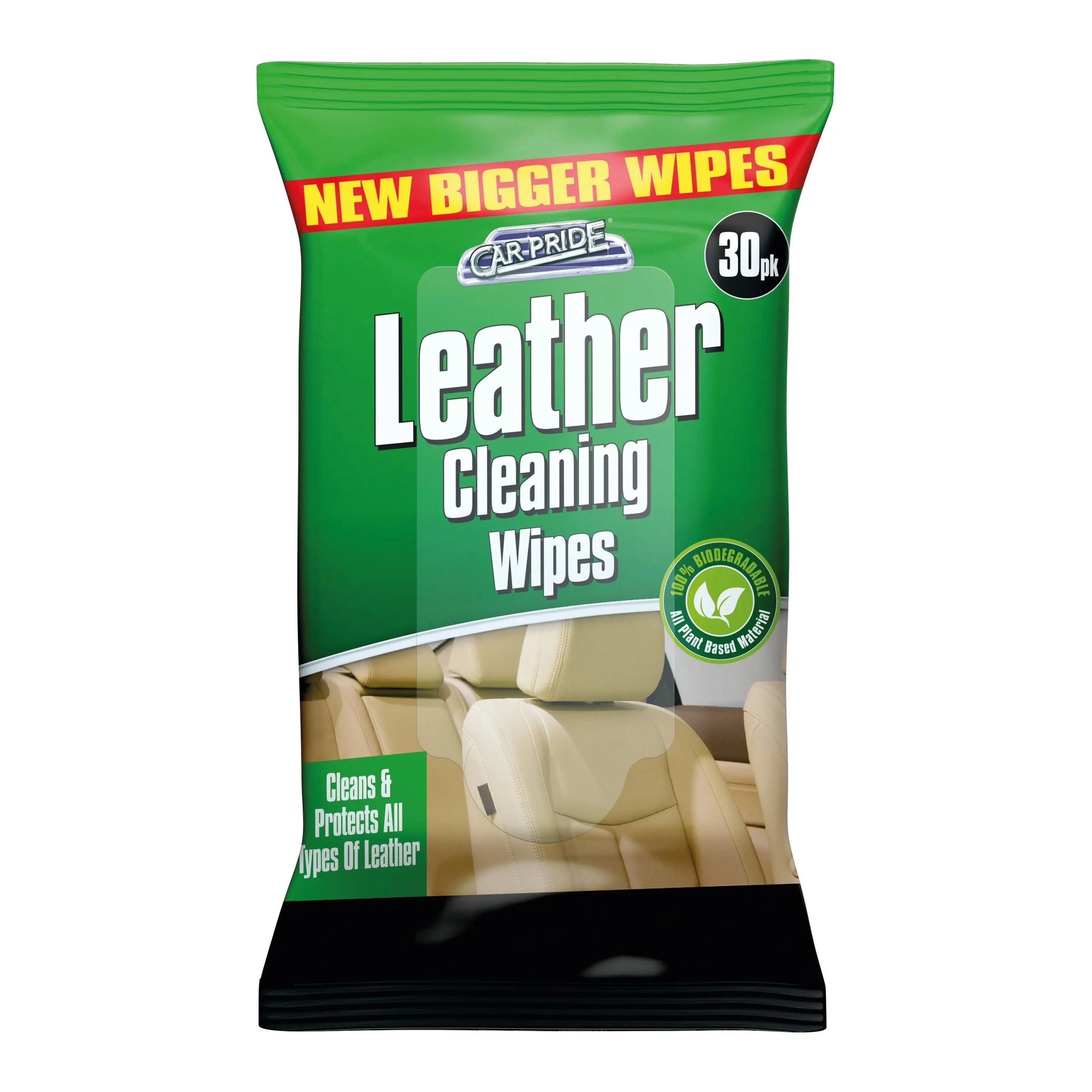 Leather Cleaning Biodegradable Wipes 30pk