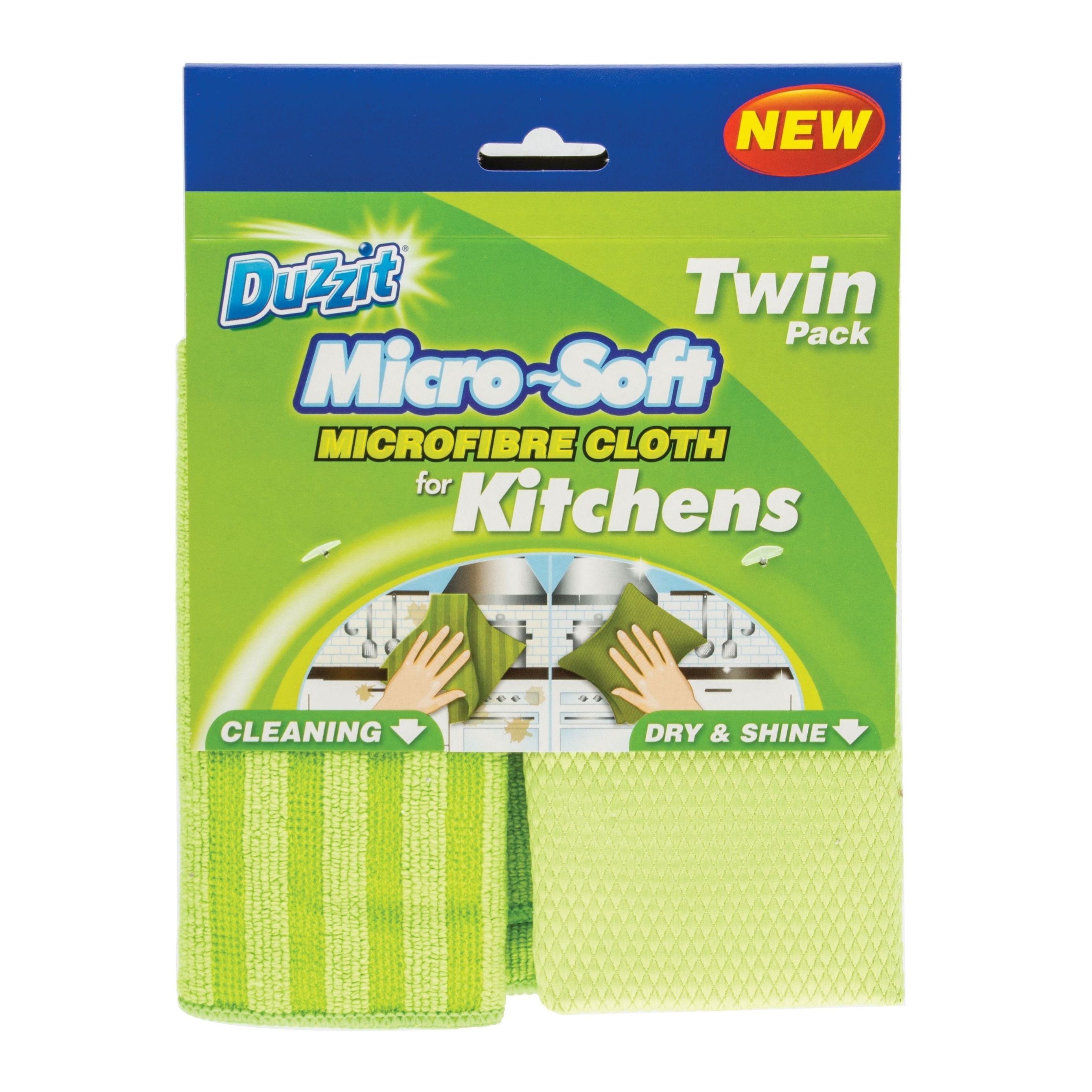 Micro-Soft Microfibre Kitchen Cloth 2pk