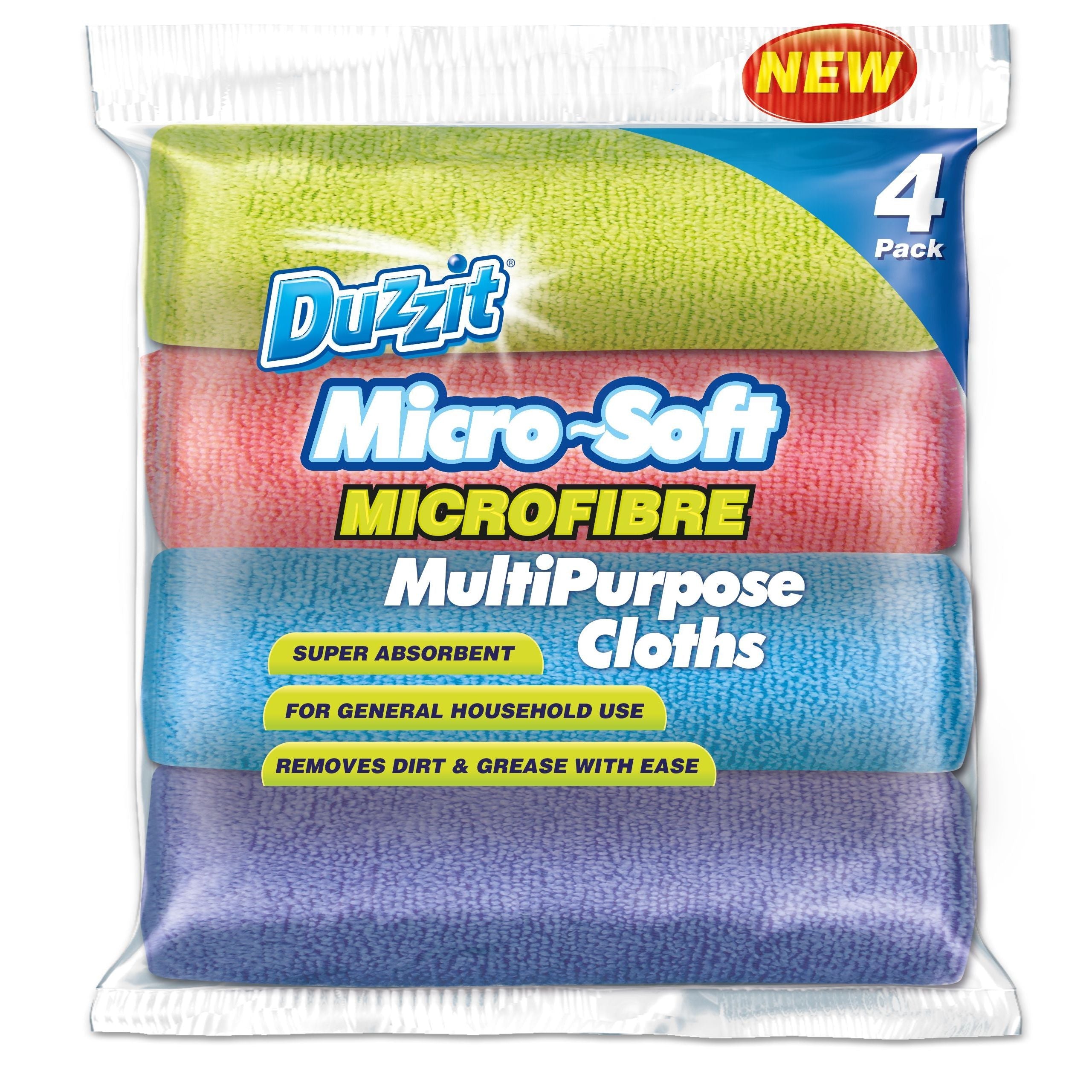 Micro-Soft Microfibre Multipurpose Cloth 4pk