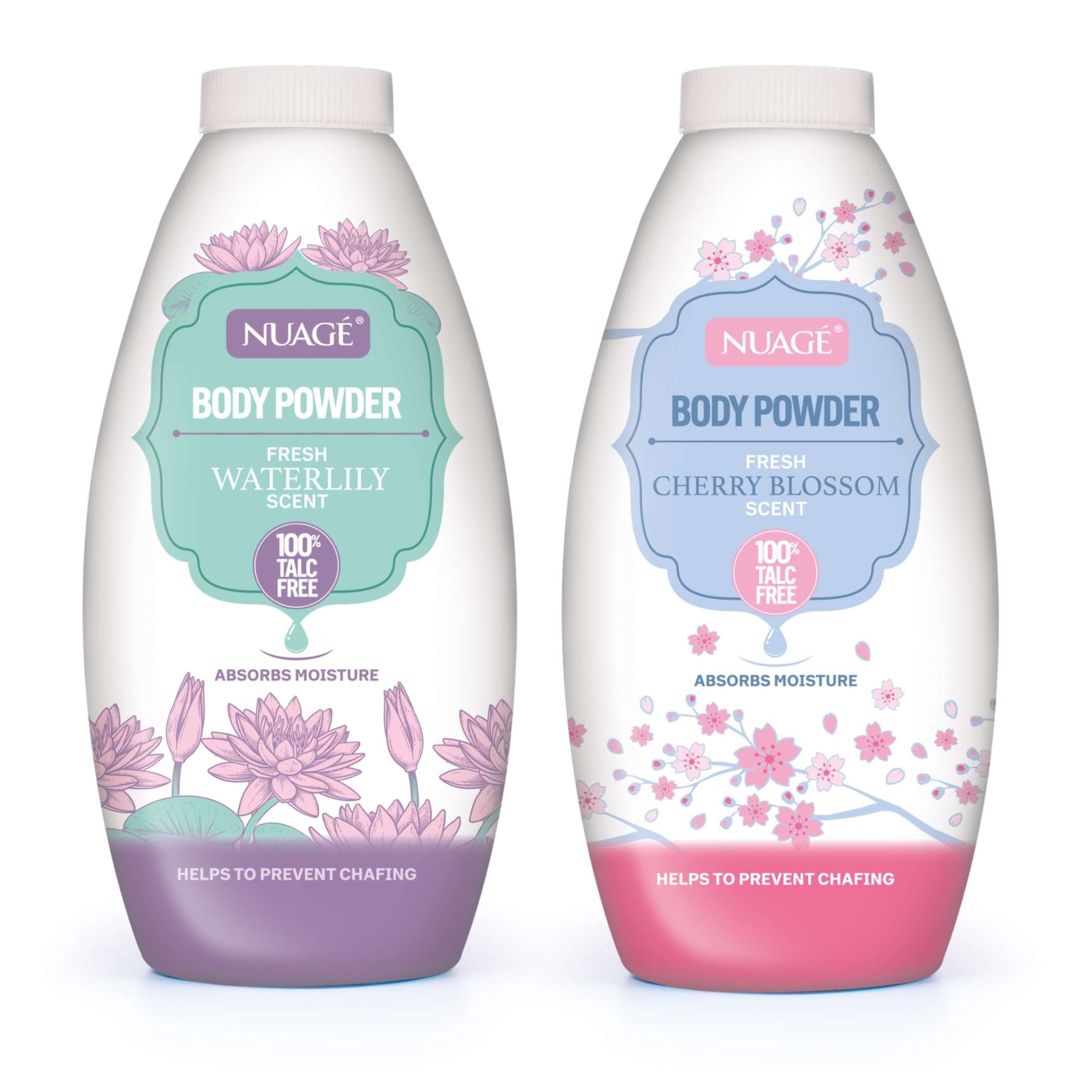 2 x Body Powder (Talc Free) Cherry & Waterlily 250g