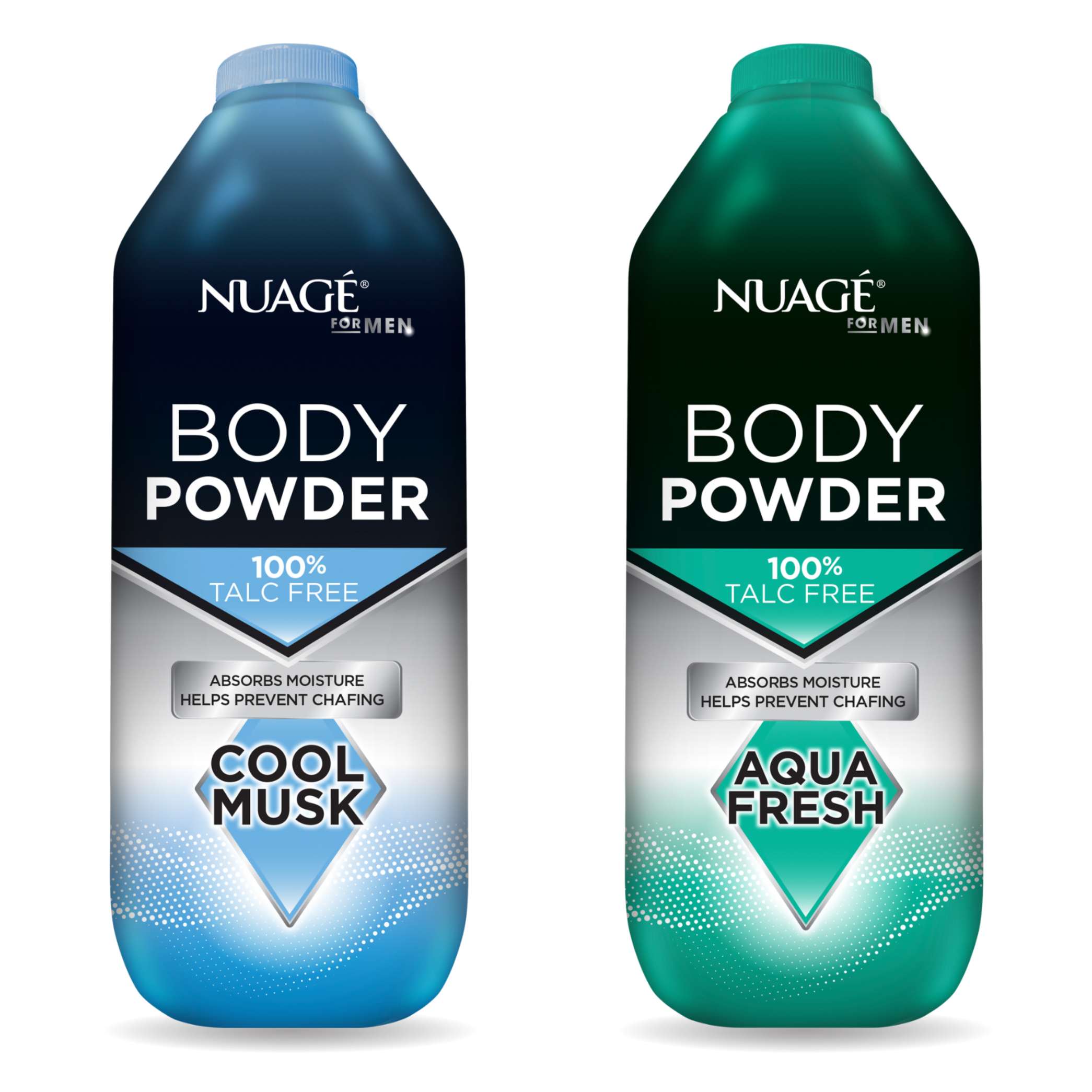 12 x Body Powder 250g (talc Free) Cool Musk/Aqua Fresh