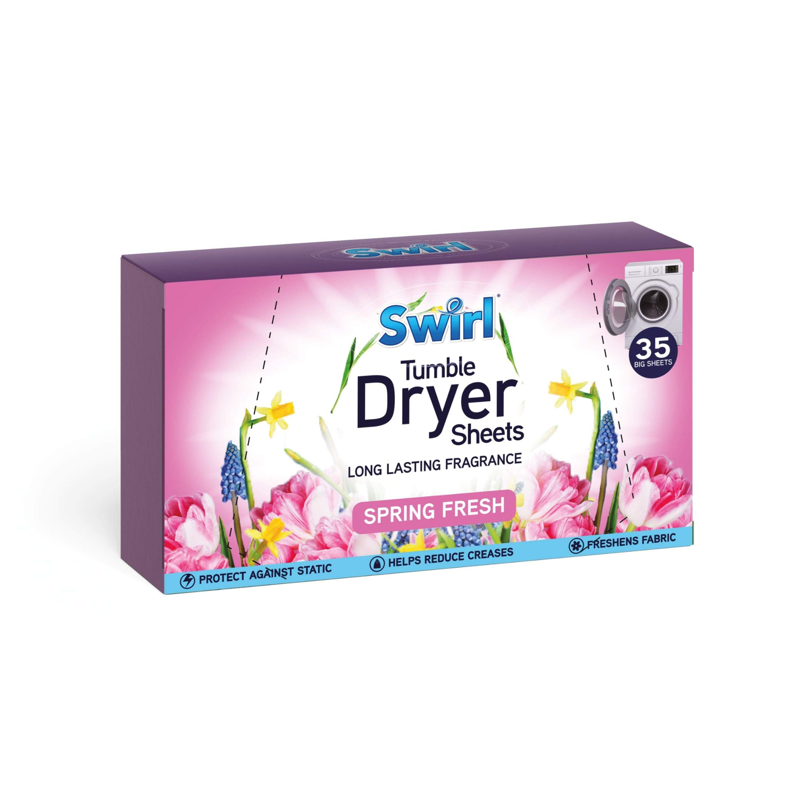 10 x Swirl Tumble Dryer Sheets Spring Fresh 35pk