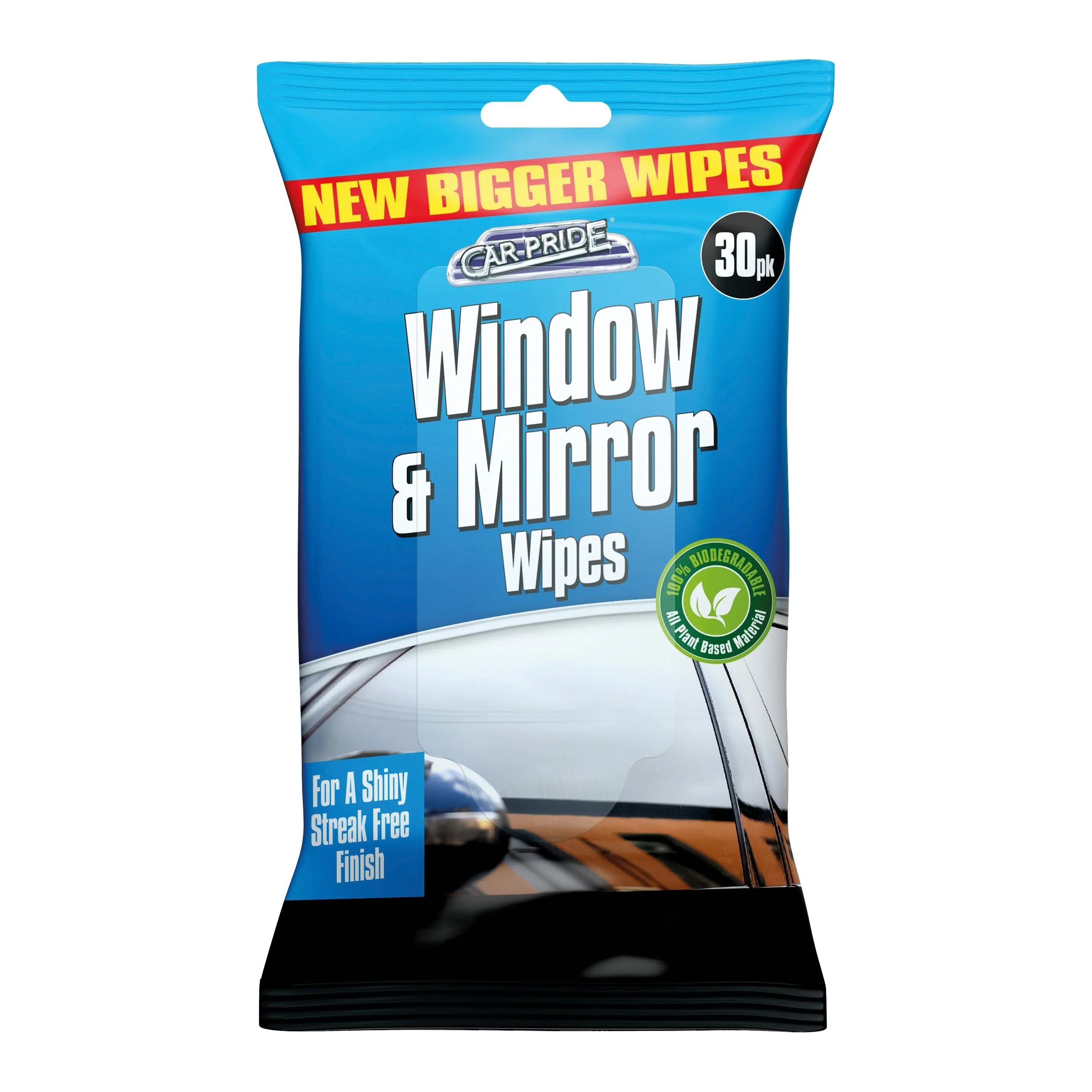 Window & Mirror Biodegradable Wipes 30pk
