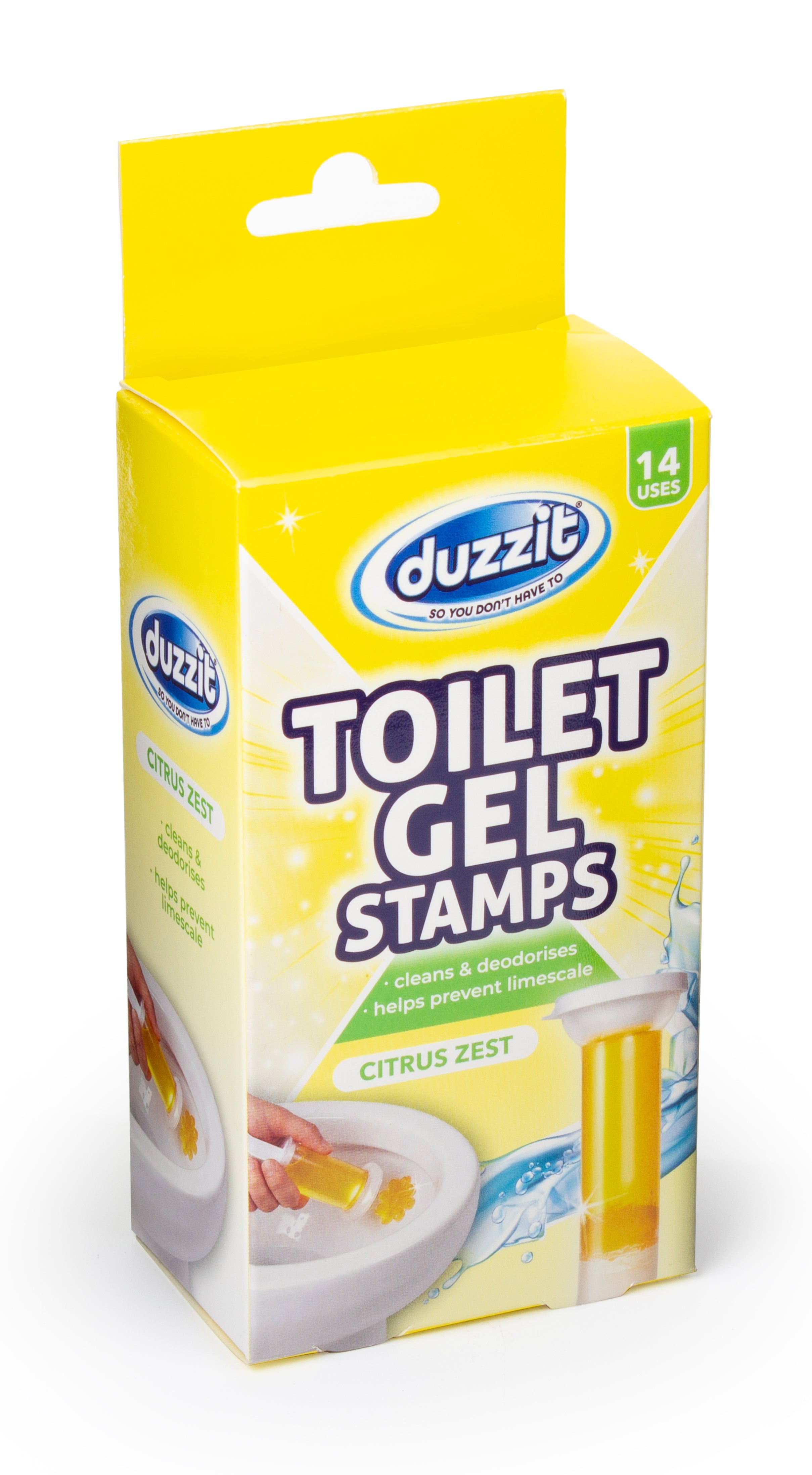 12 x Duzzit Toilet Gel Stamps Citrus Zest