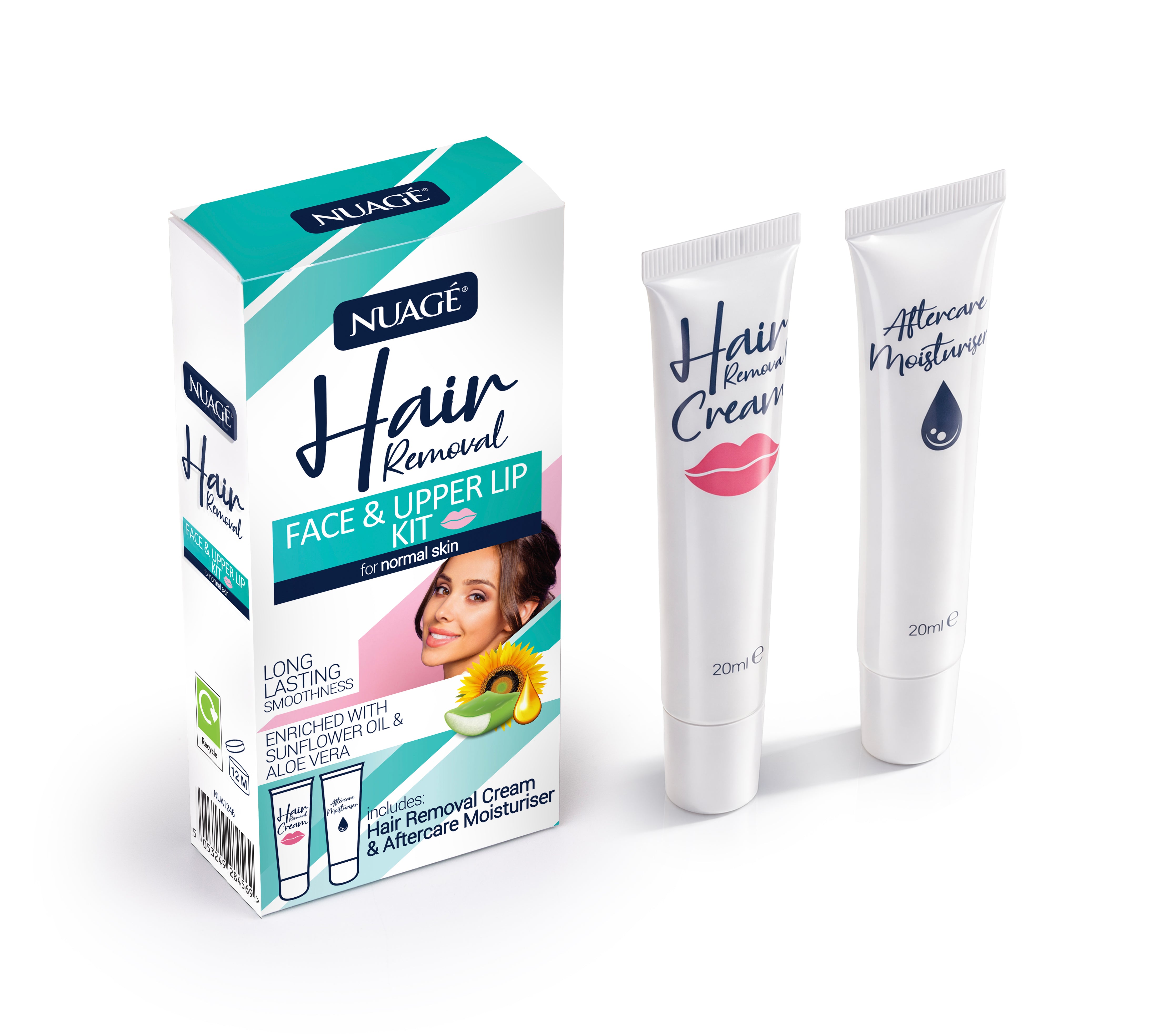 12 x Nuage Face & Upper Lip Hair Removal Kit 20ml