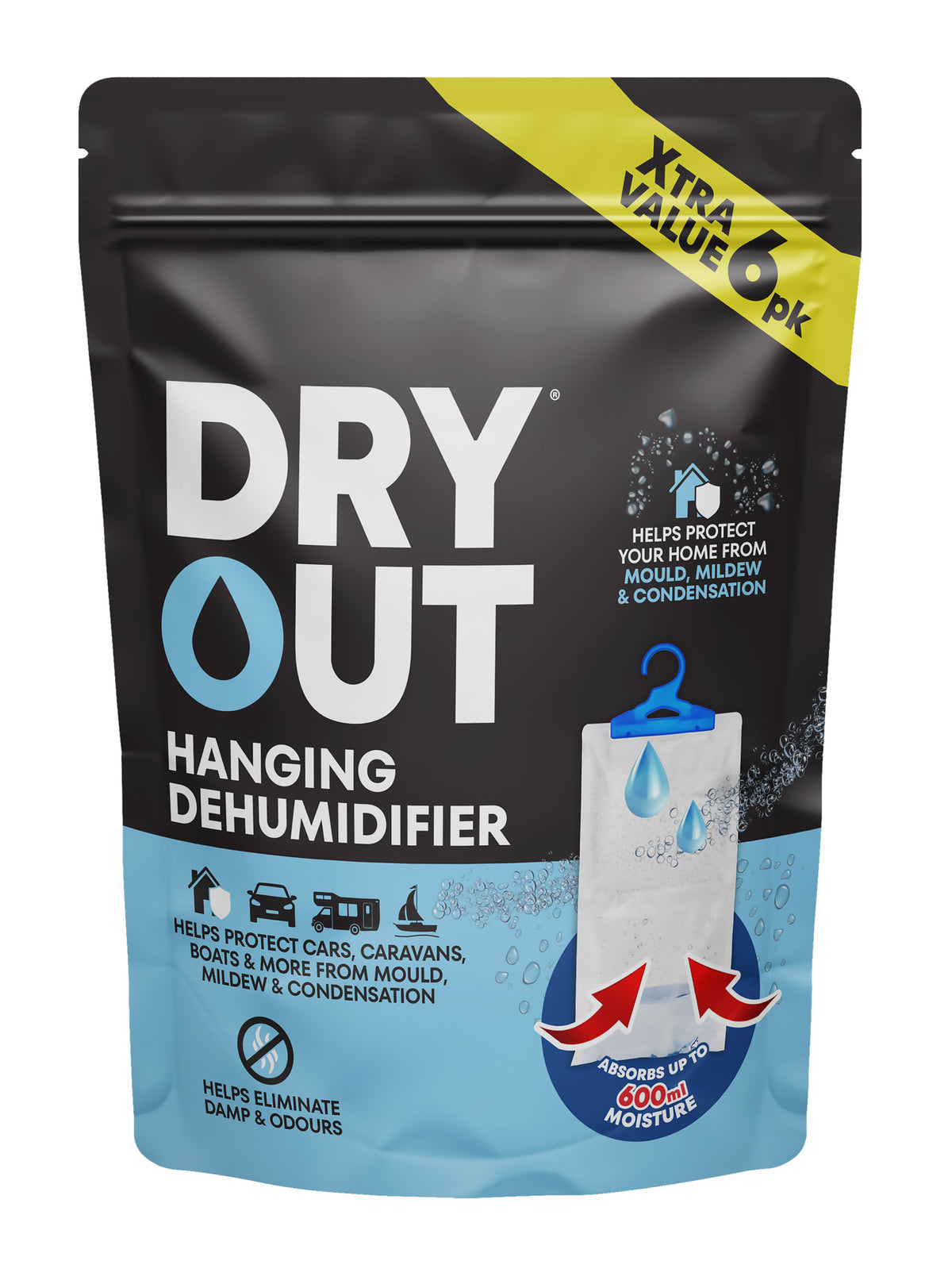 3 x 6pk Hanging Dehumidifier 400ml / 180g