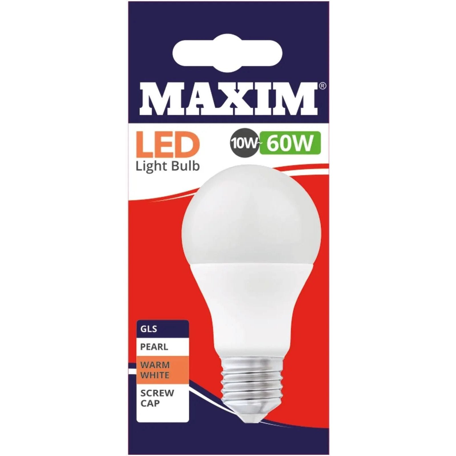 GLS Edison Screw Warm White 60w (10w) E27 Pearl LED Bulb