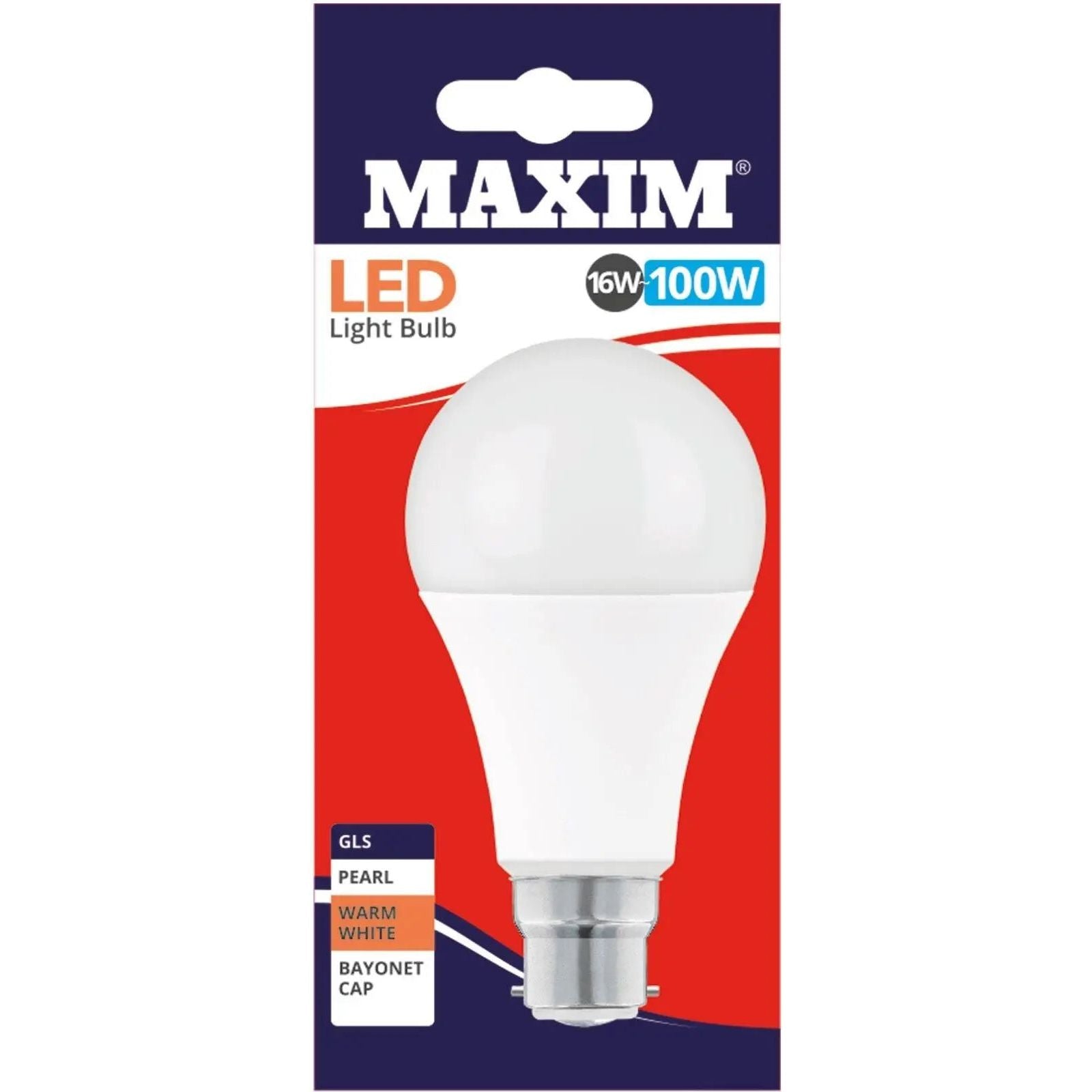 GLS Bayonet Cap Warm White 100w (16w) B22 Pearl LED Bulb