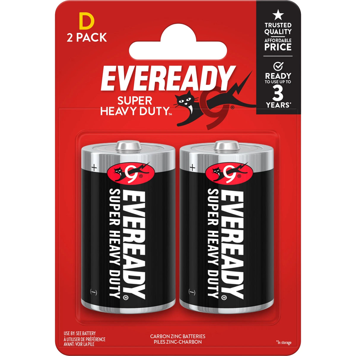 12 x Eveready Super Heavy Duty D Size 2 Pack
