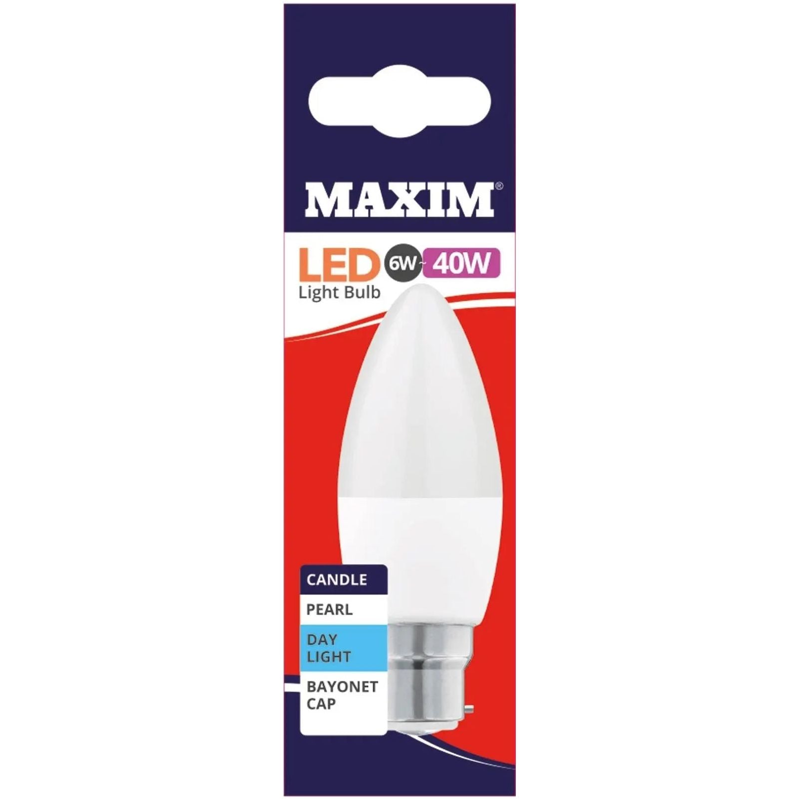 Candle Bayonet Cap Day Light 40w (6w) B22 Pearl LED Bulb