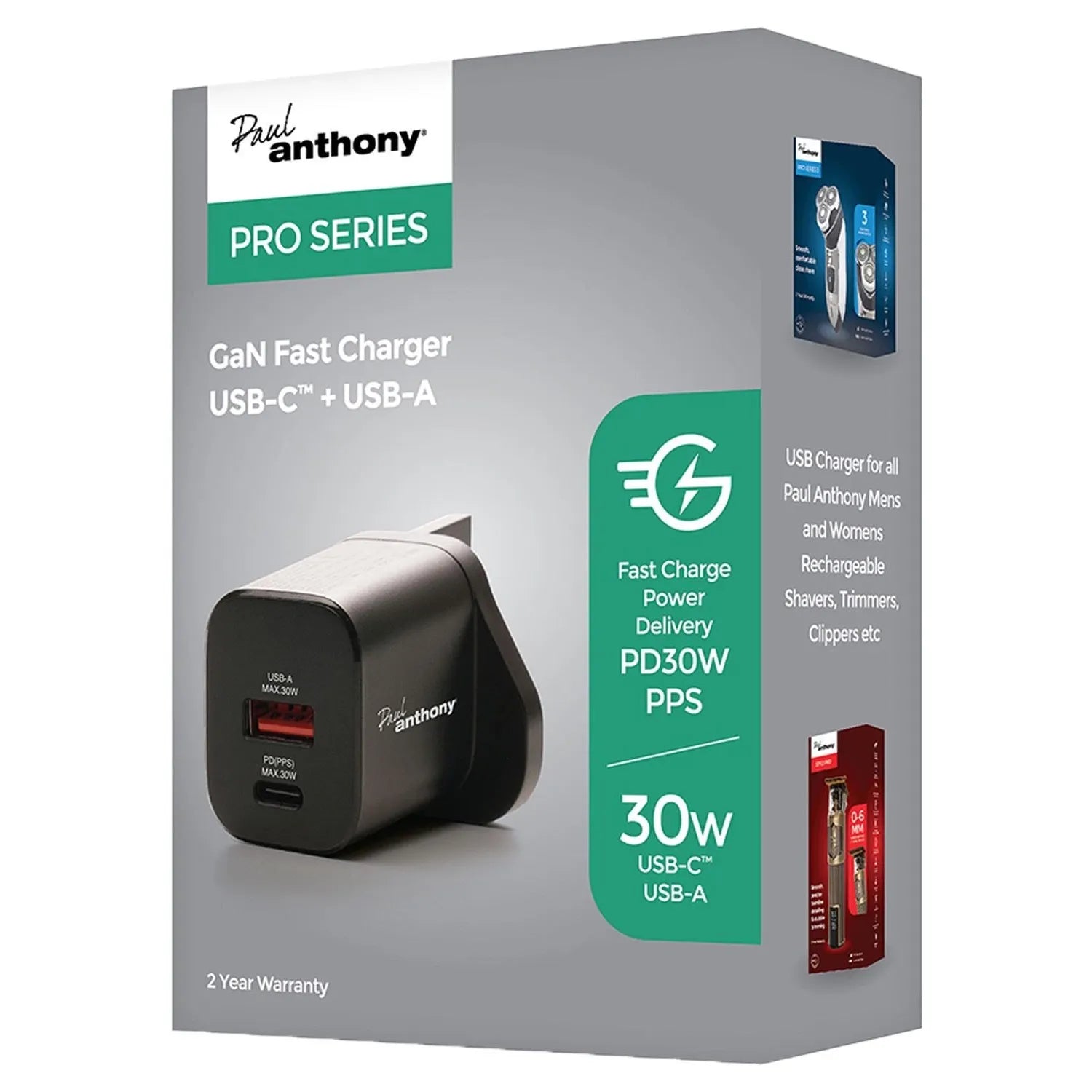 Paul Anthony USB-C + USB-A Dual Ports Fast Charge